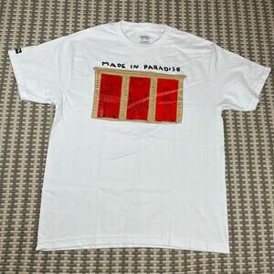 Made in Paradise Red District Tee T Shirt White Men’s Sz‎ L New